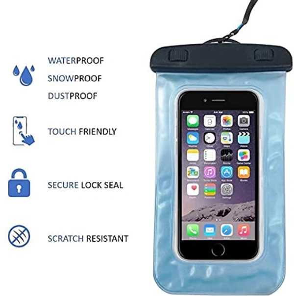Universal Waterproof Case, Mobile Phone Pouch for Hospitals, Swimming, Hiking, Biking, Underwater Photography, Rain Fits Upto 6.5 Inch Mobiles(1PCS) 